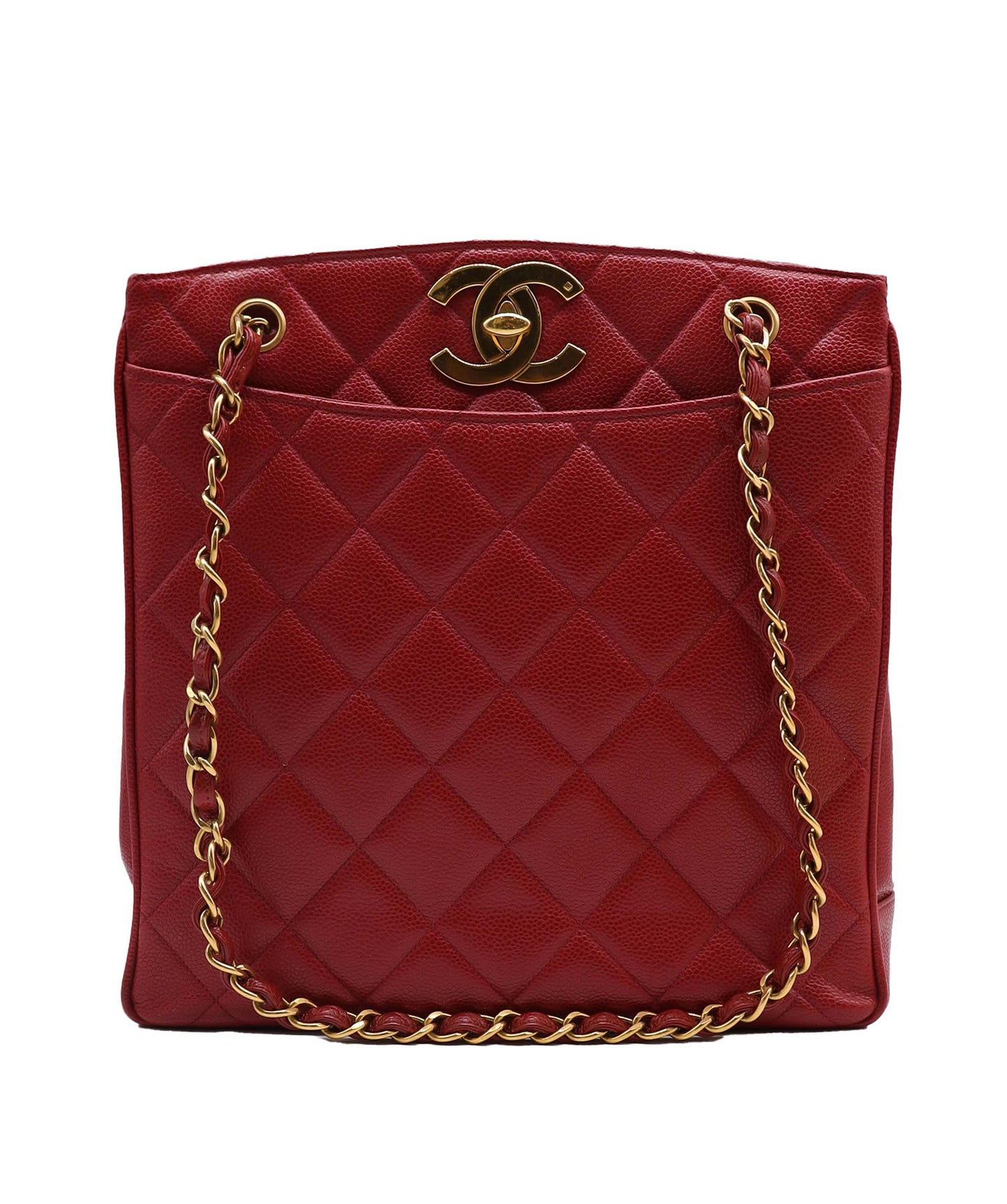 Chanel CC Tote Red Caviar C24030745 ASC5924