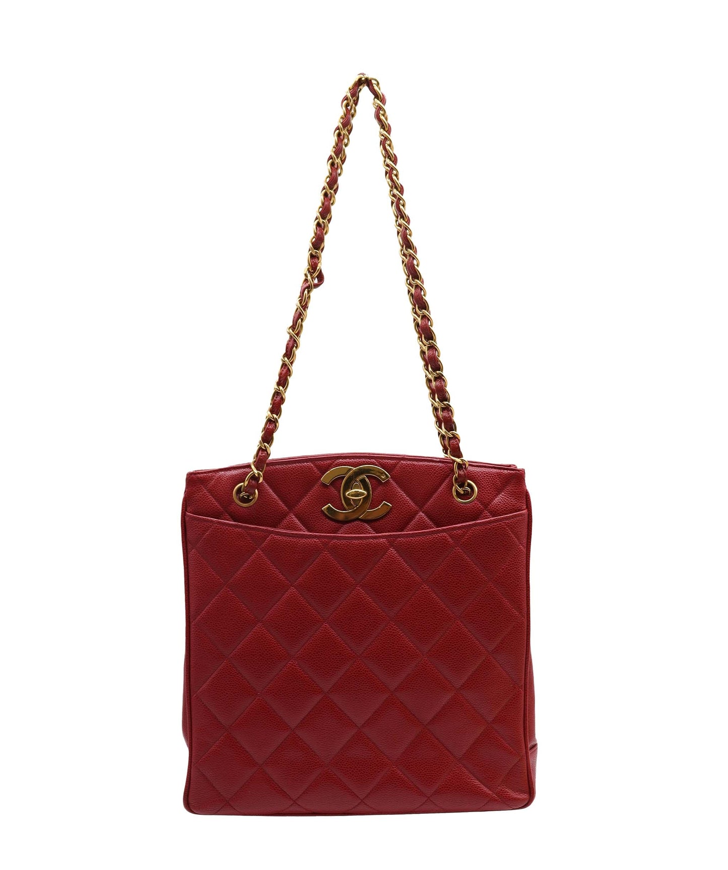 Chanel CC Tote Red Caviar C24030745 ASC5924