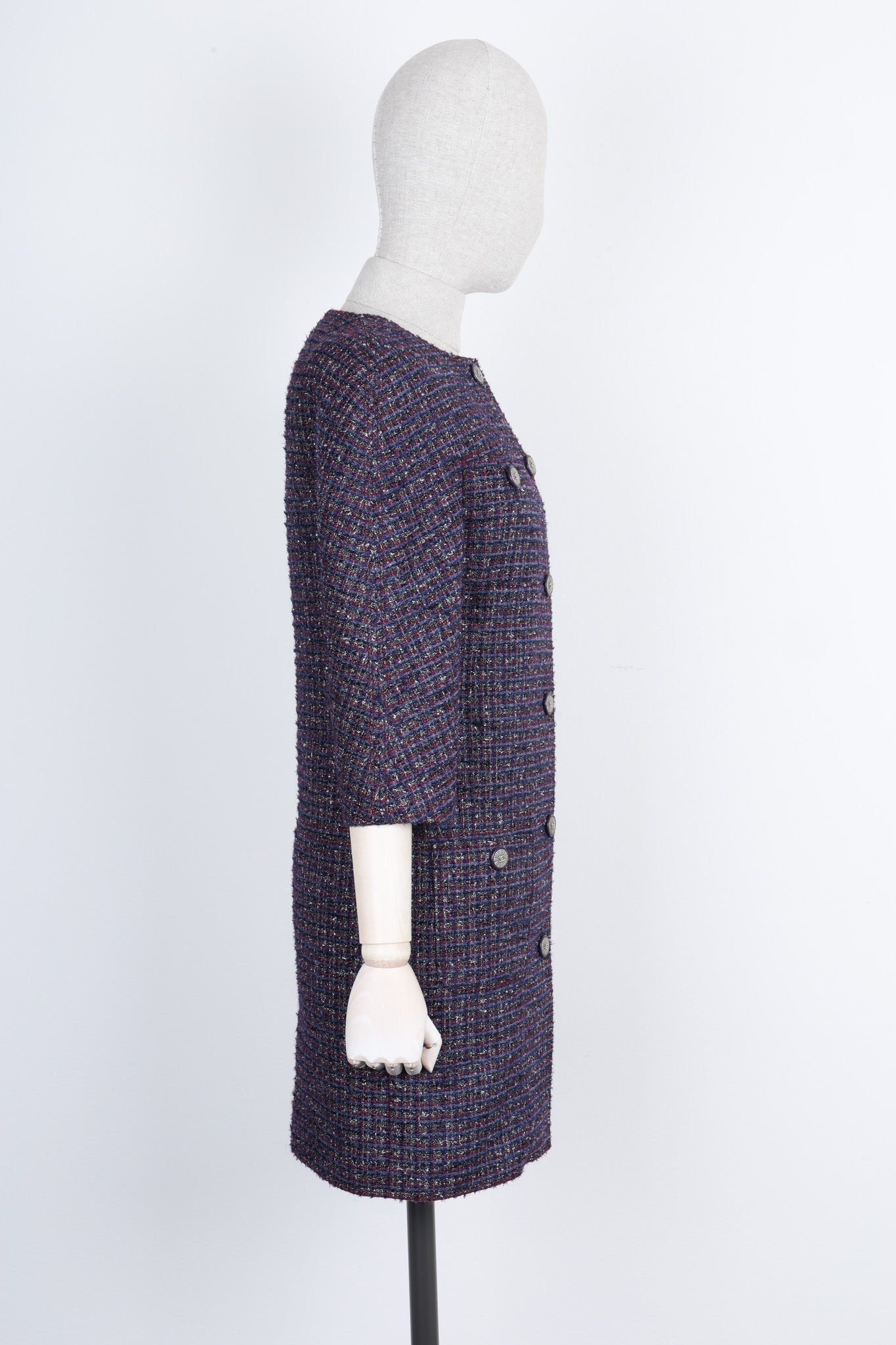 CHANEL 2014 Tweed Coat Purple