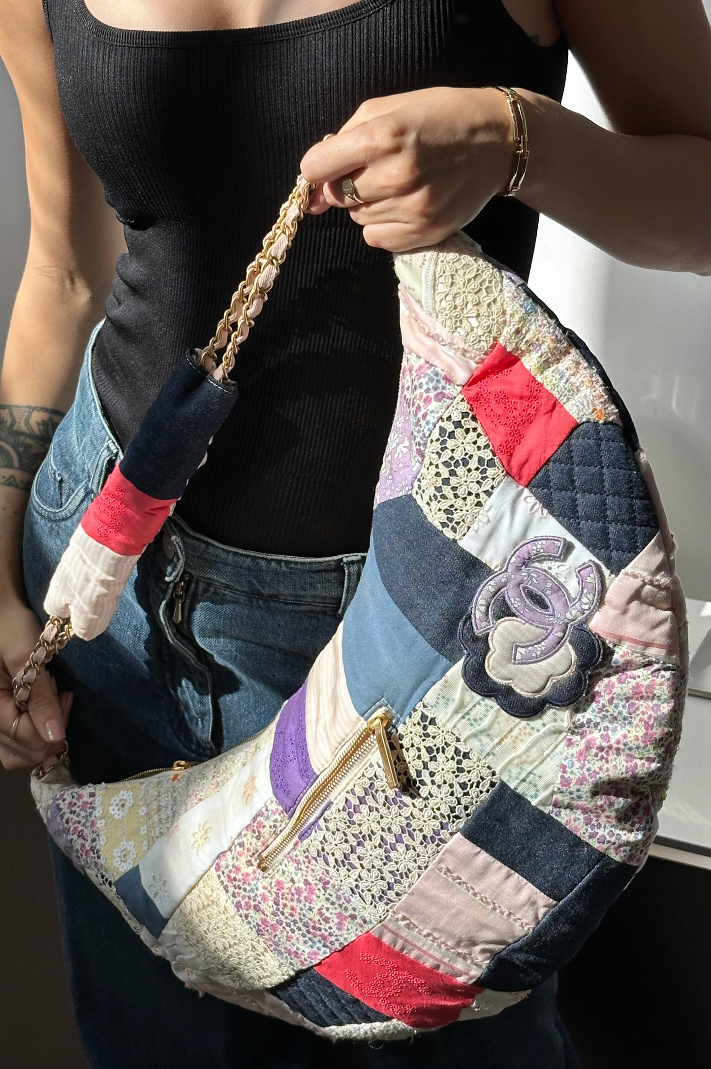 Hobo Patchwork Multi Crossbody Bag