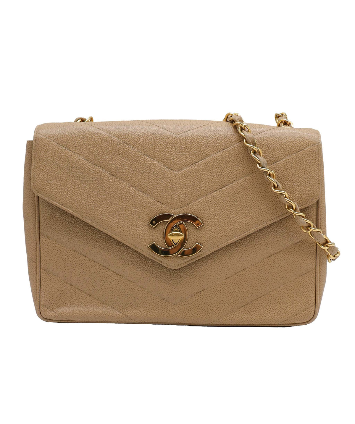 Chanel Jumbo XL Singl Beige Caviar C24100010 ASC5939