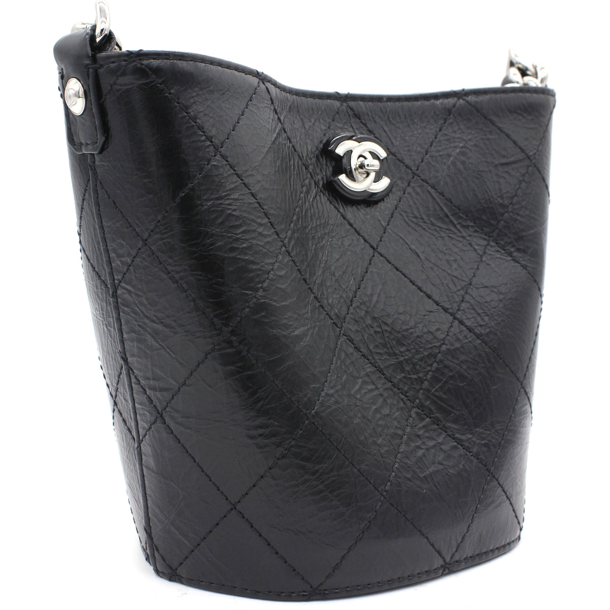 Chanel Leather Small Calfskin Bucket Bag