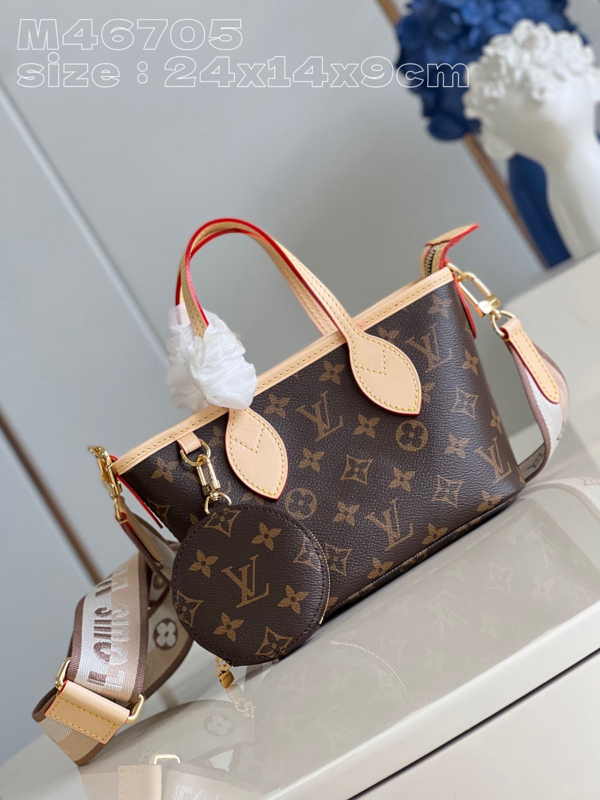 LB867 Neverfull BB / HIGHEST QUALITY VERSION / 9.4 x 5.5 x 3.5 inches