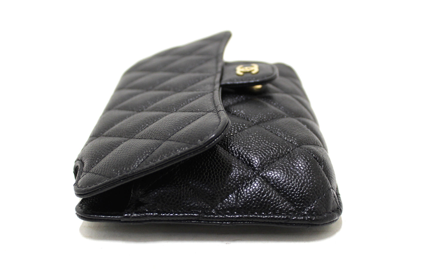 Chanel Black Caviar Quilted Leather Phone Bag On Chain Crossbody Bag