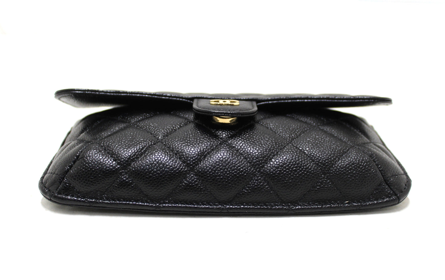 Chanel Black Caviar Quilted Leather Phone Bag On Chain Crossbody Bag