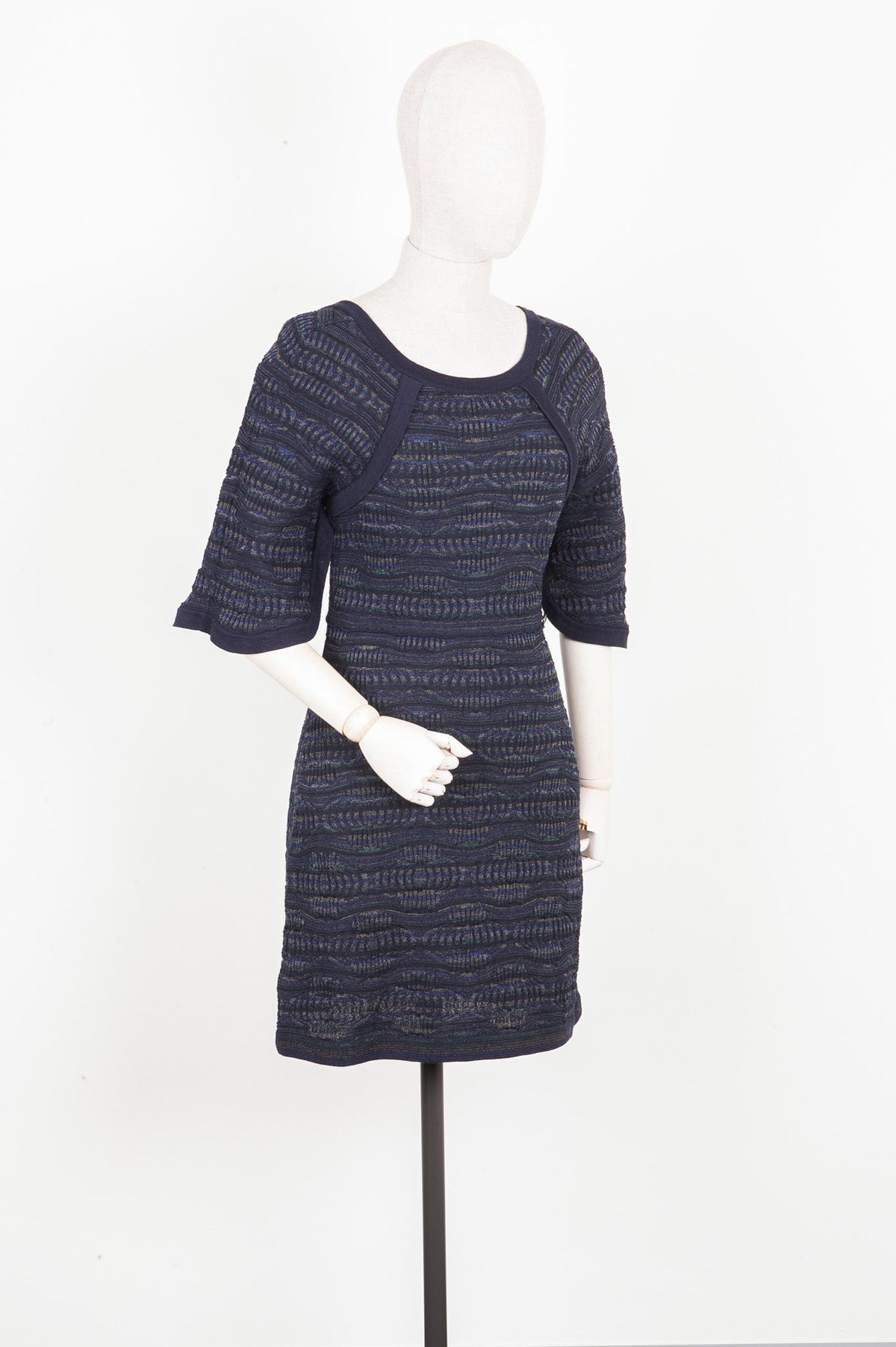 CHANEL Knit Dress Blue