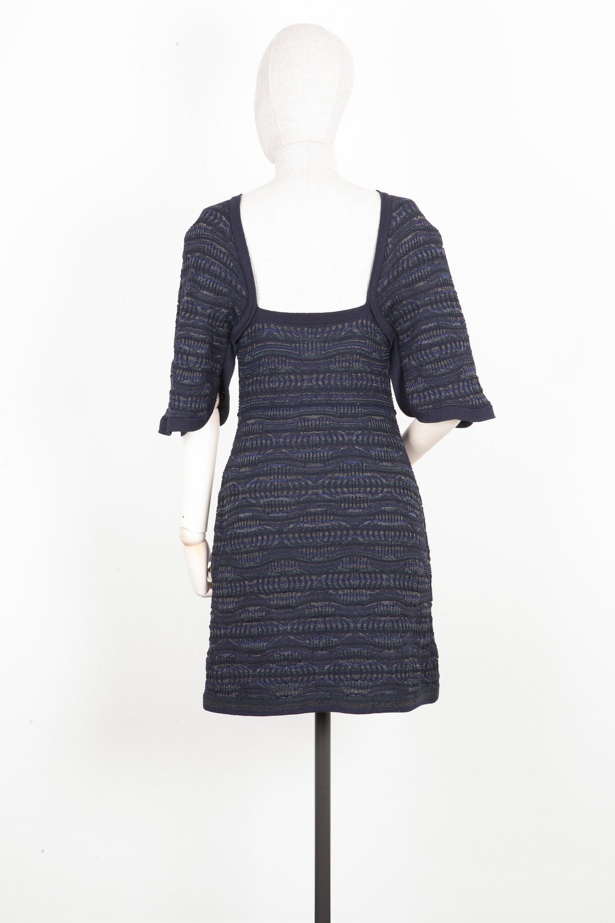 CHANEL Knit Dress Blue