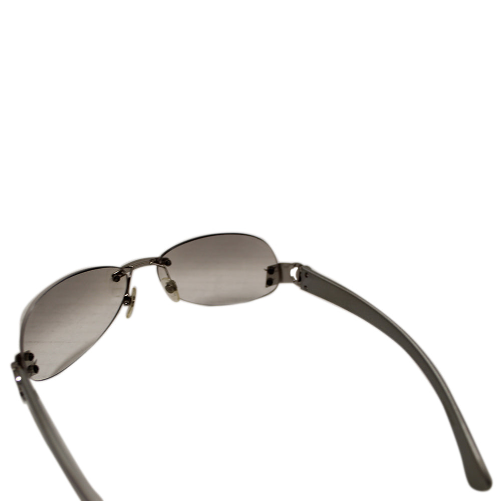 Chanel Silver Clear Gradient Cateye Sunglasses 4037