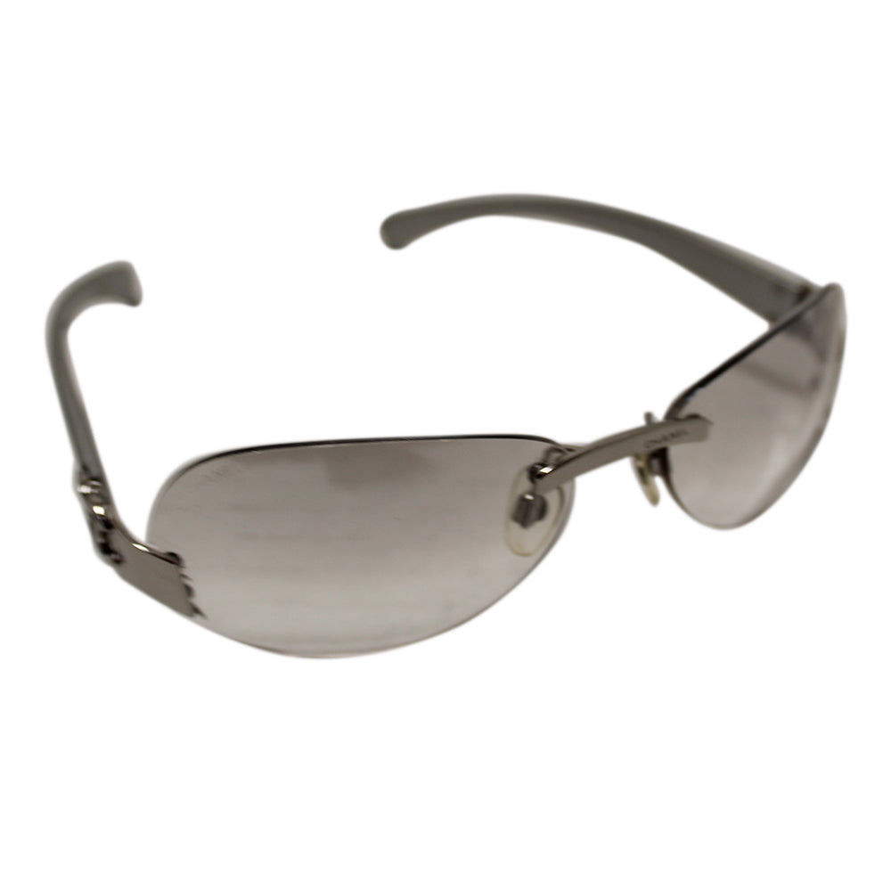 Chanel Silver Clear Gradient Cateye Sunglasses 4037