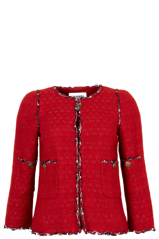 CHANEL 2010 Tweed Jacket Red