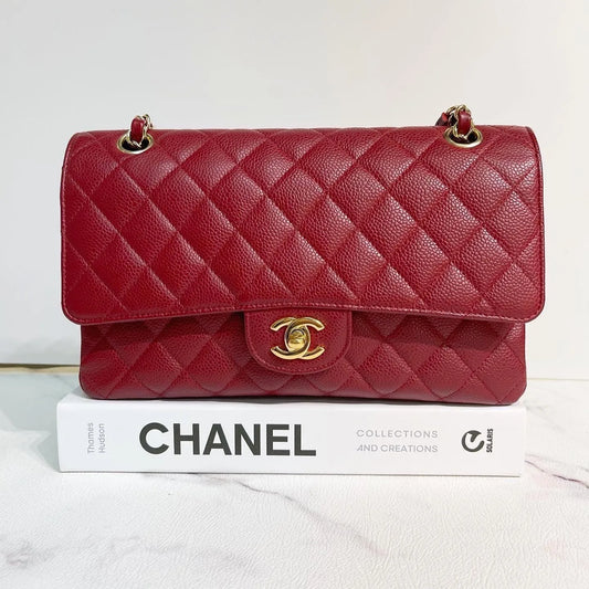 Chanel Medium Classic Flap in Cherry Red Caviar AGHW