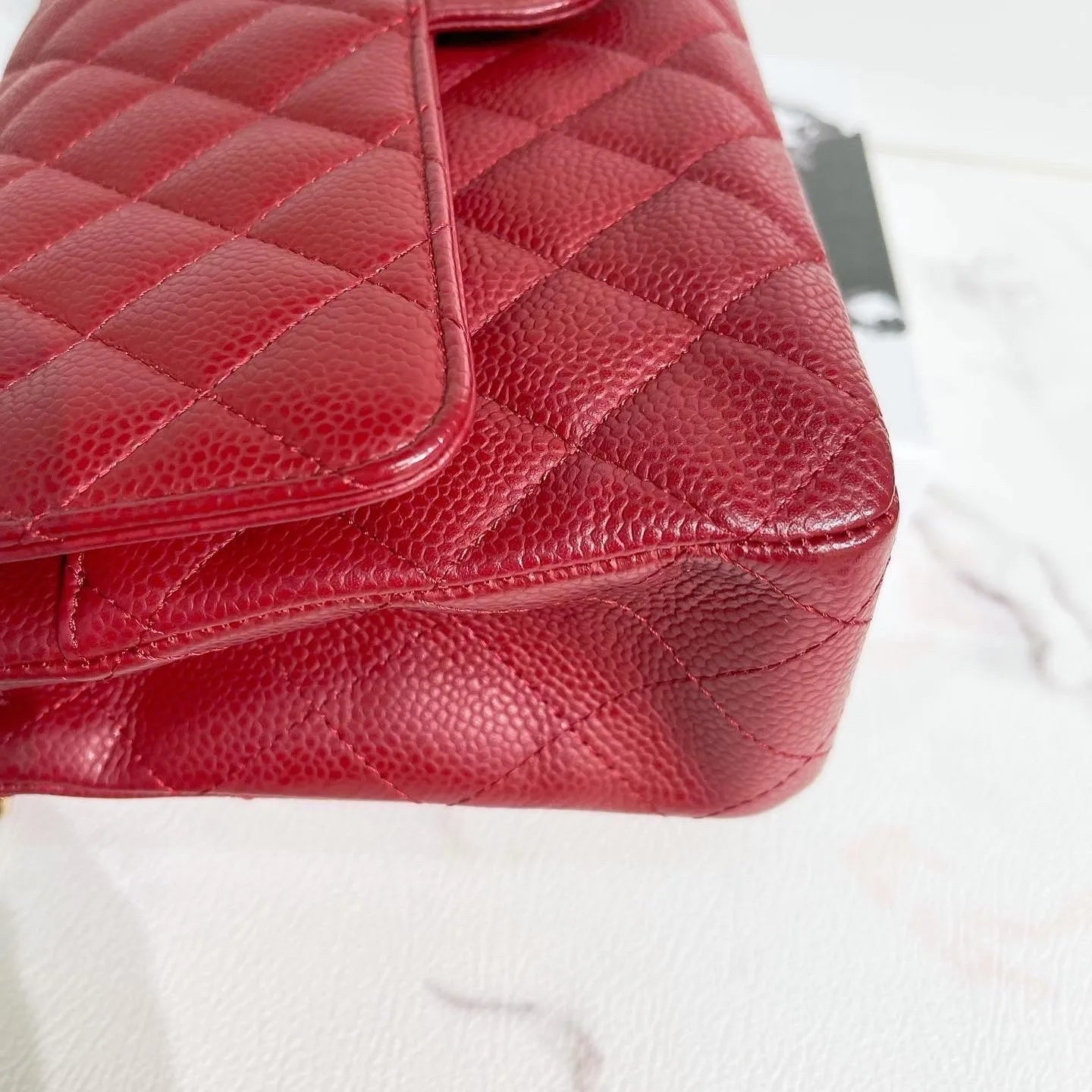 Chanel Medium Classic Flap in Cherry Red Caviar AGHW