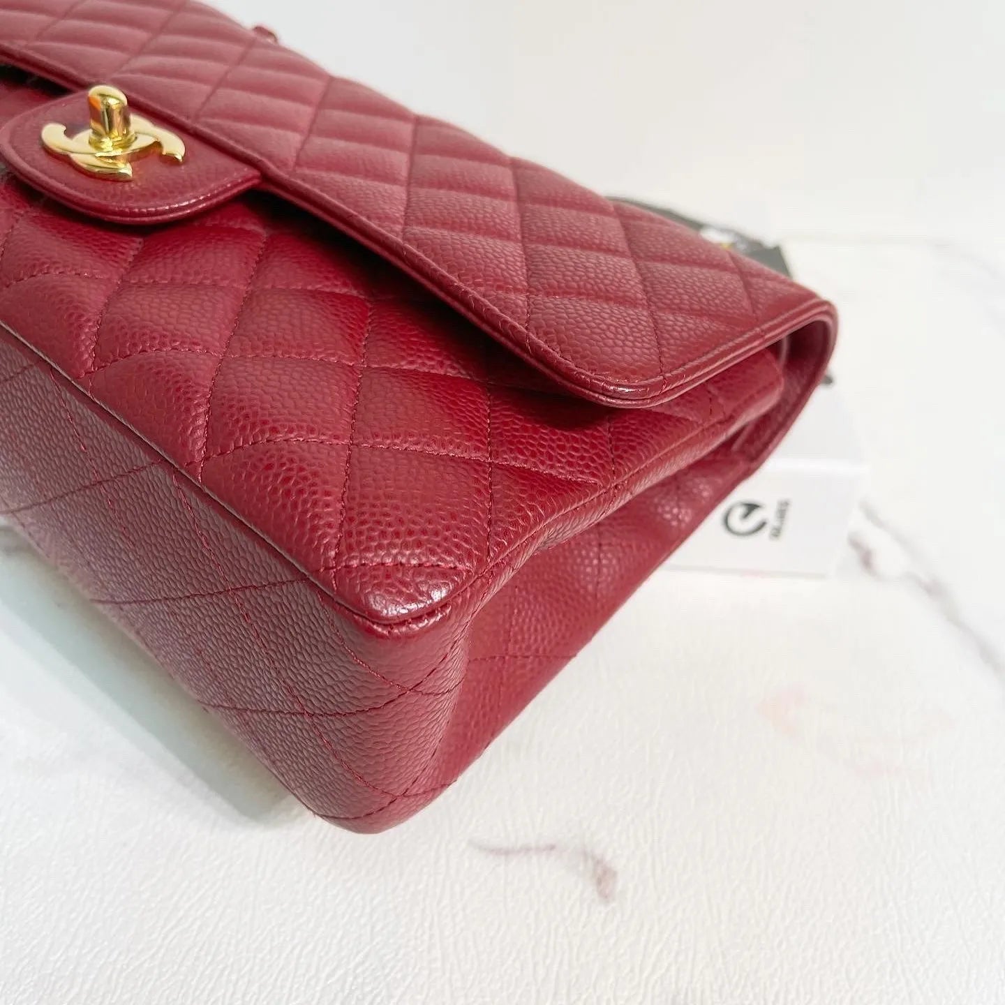 Chanel Medium Classic Flap in Cherry Red Caviar AGHW