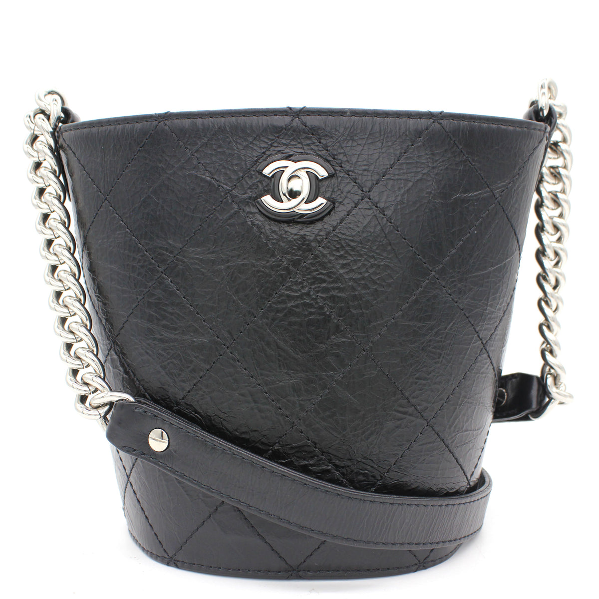 Chanel Leather Small Calfskin Bucket Bag