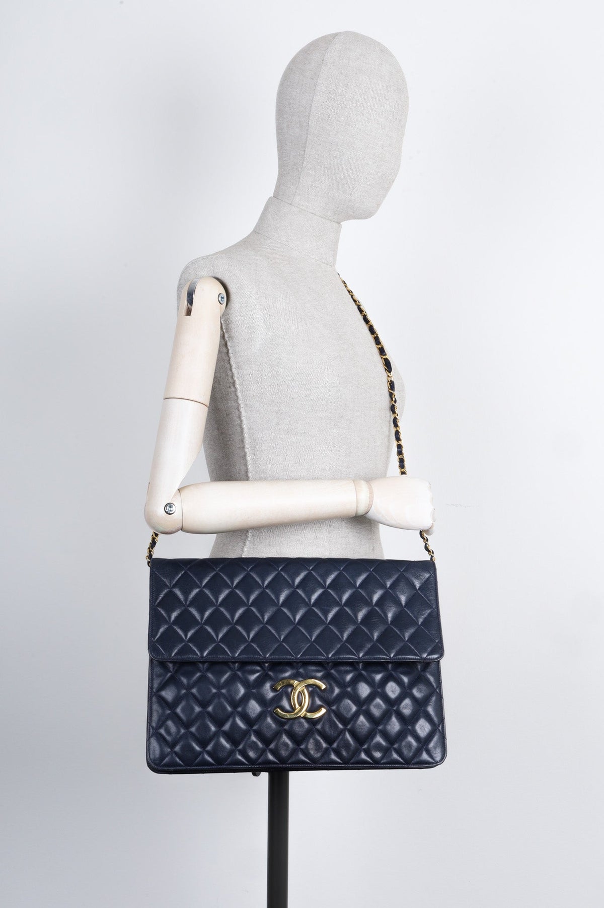 CHANEL Vintage CC Briefcase Navy