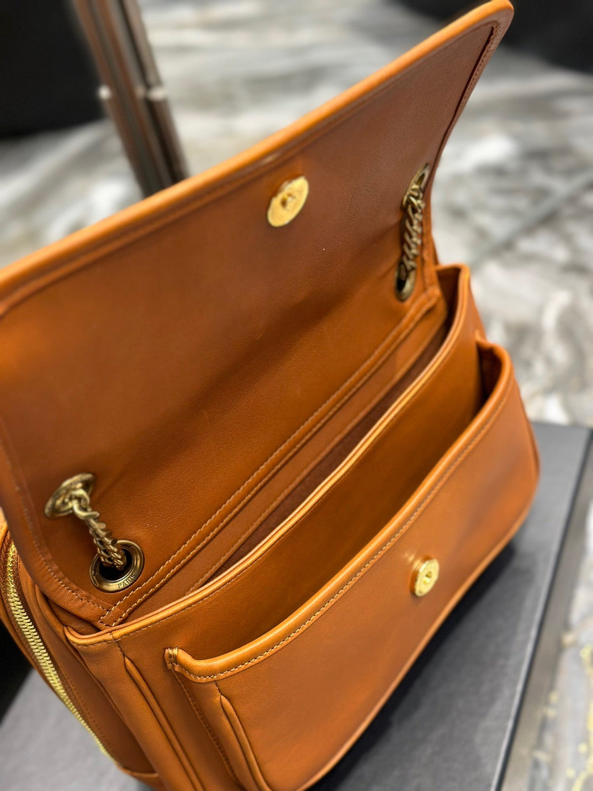 YSK223 Niki Camera Bag in Smooth Leather / HIGHEST QUALITY VERSION / 10.2 x 7.5 x 3/5 inches