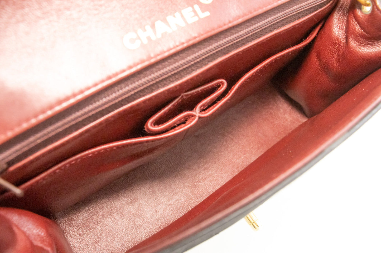 CHANEL Small Single Flap Chain Shoulder Bag Black Quilted Lambskin