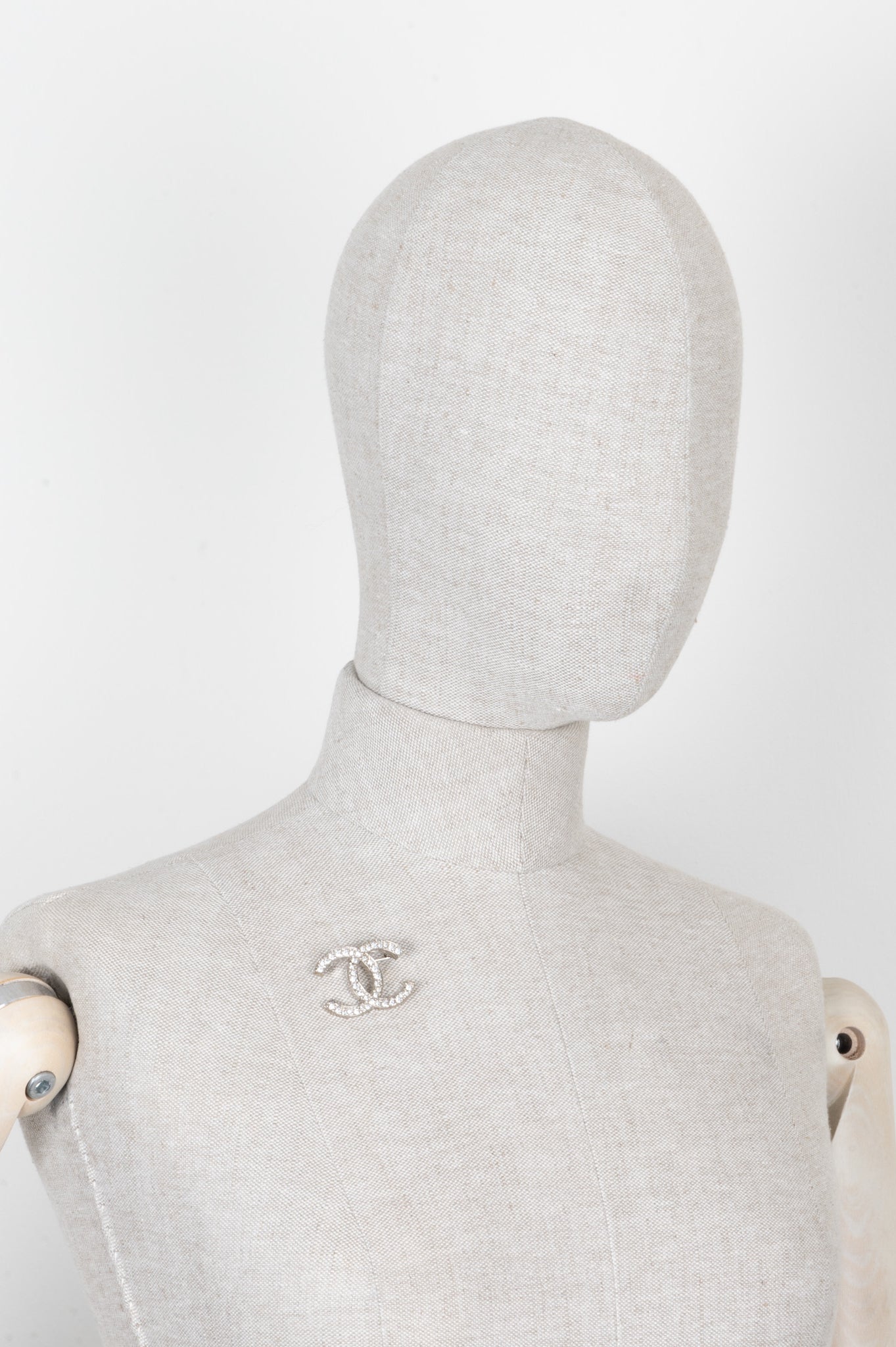 CHANEL 2012 Crystal CC Brooch