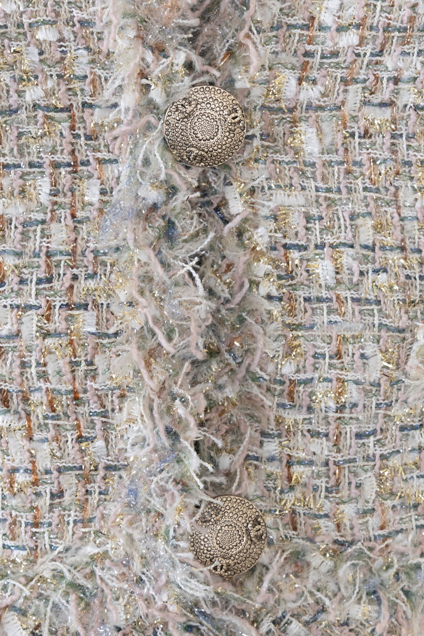 CHANEL 2005 Fringed Tweed Jacket Champagner Gold