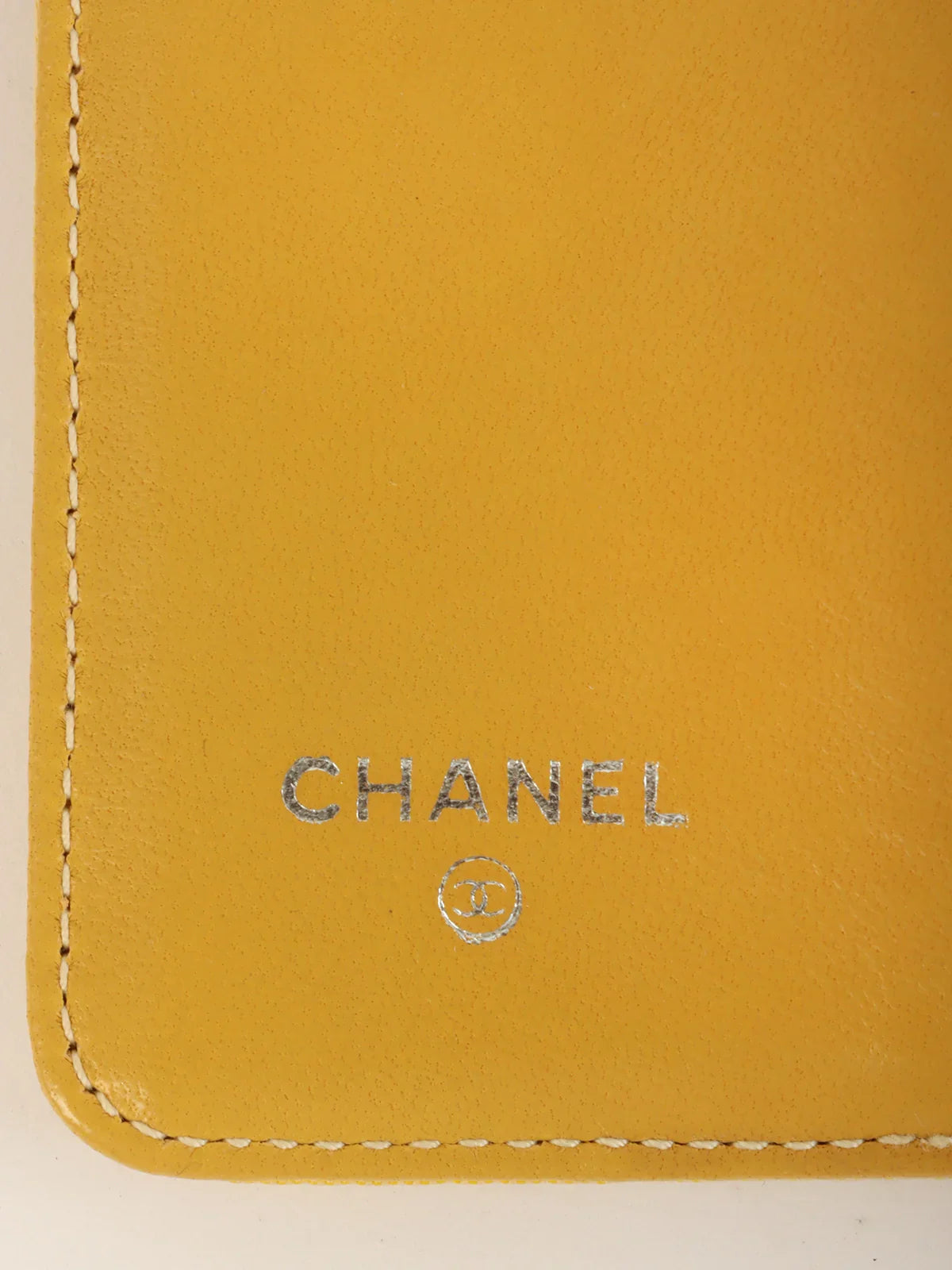 CHANEL Aound 2001 Made New Travel Line Nylon Wallet Yellow