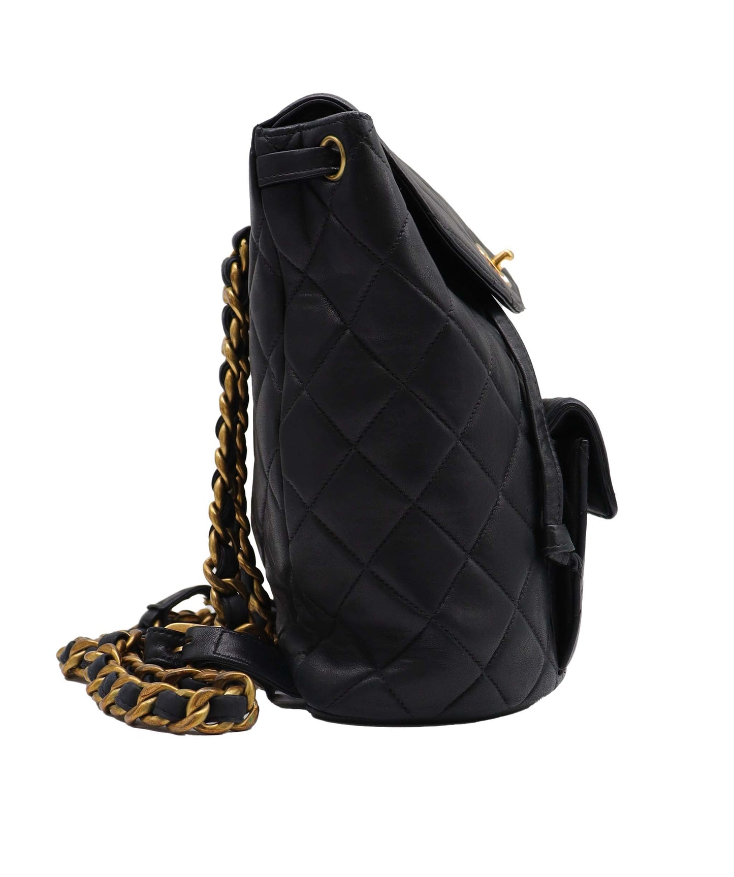 Chanel Vintage Duma Backpack Black Lambskin GHW SKC1996