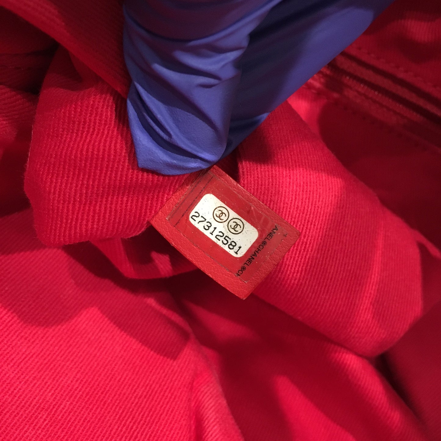 Chanel Red Canvas 2-Ways Tote Sku# 70435