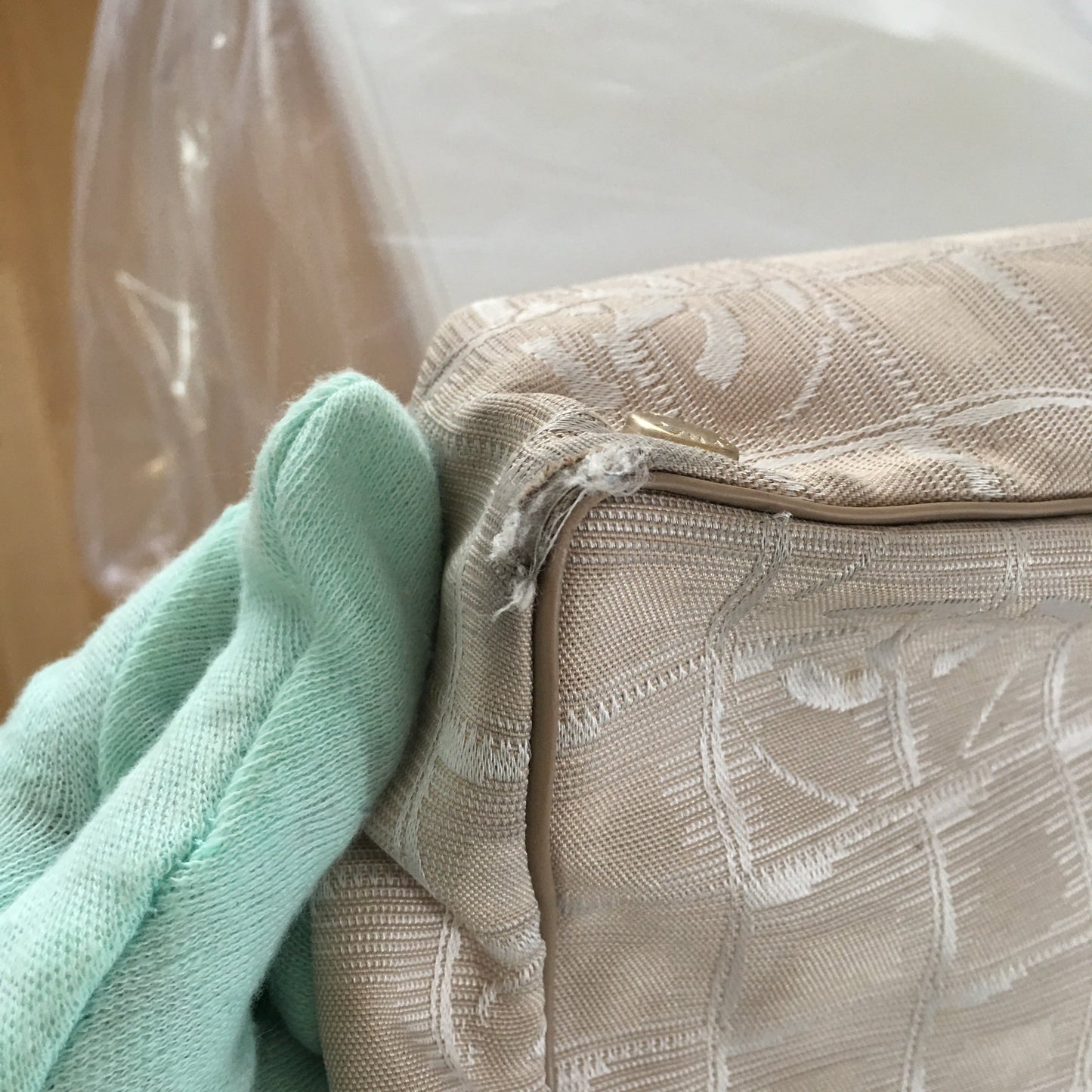 CHANEL Shoulder Bag in Beige Fabric