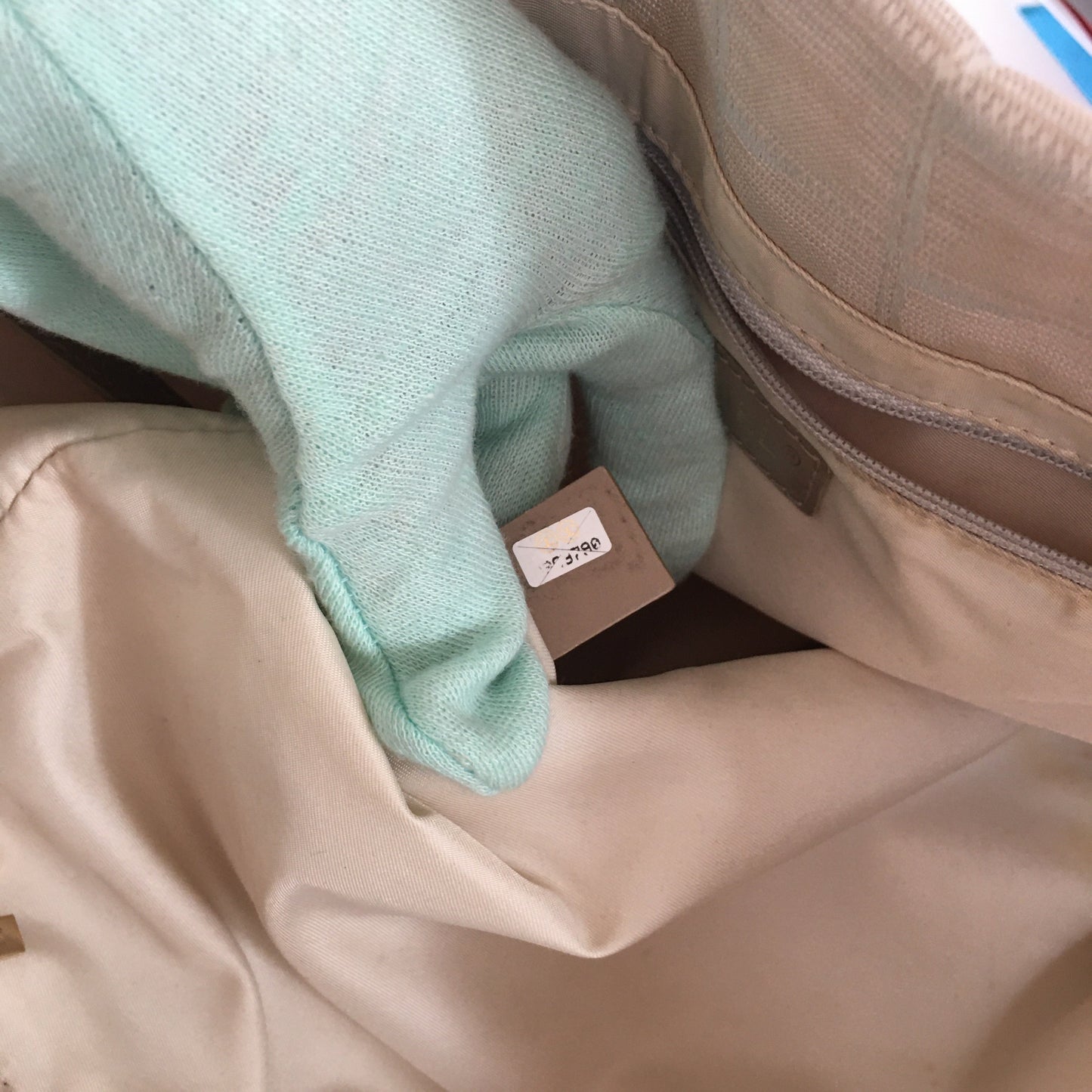 CHANEL Shoulder Bag in Beige Fabric