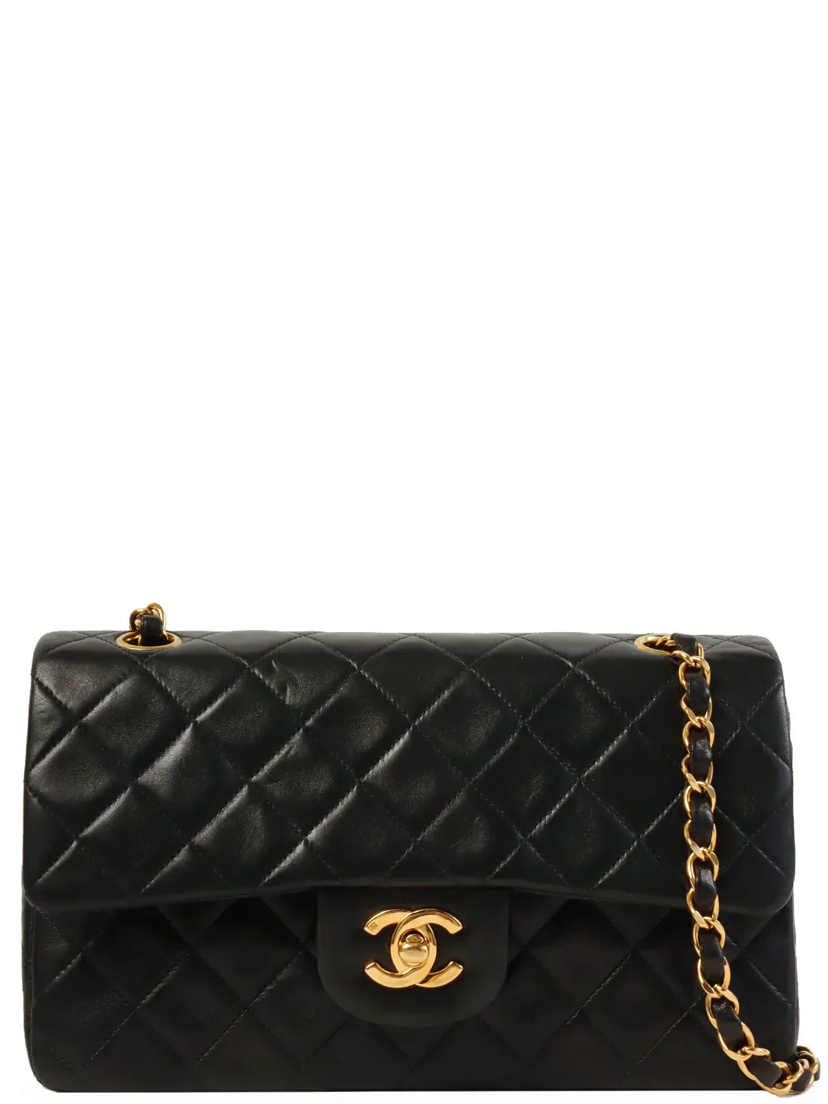 CHANEL Around 1997 Made Classic Flap Chain Bag 23Cm Black