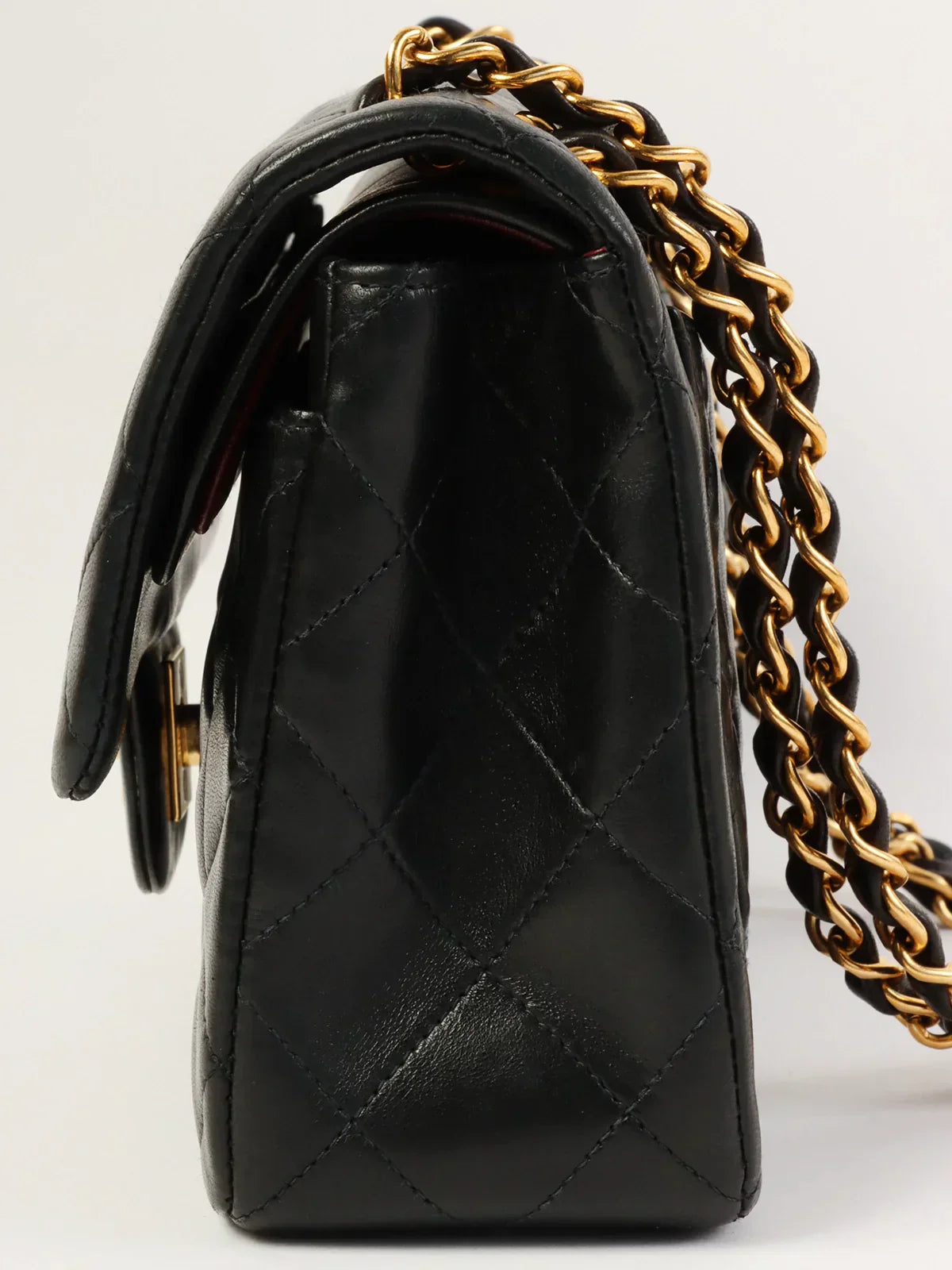 CHANEL Around 1997 Made Classic Flap Chain Bag 23Cm Black
