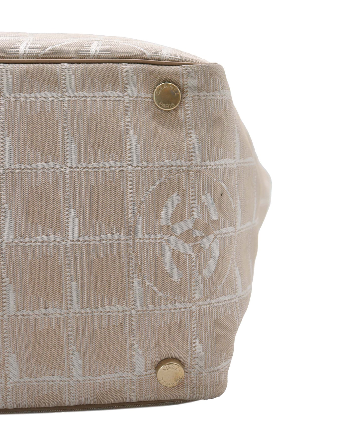 Chanel Travel Line Tote Bag Beige - AJC0891