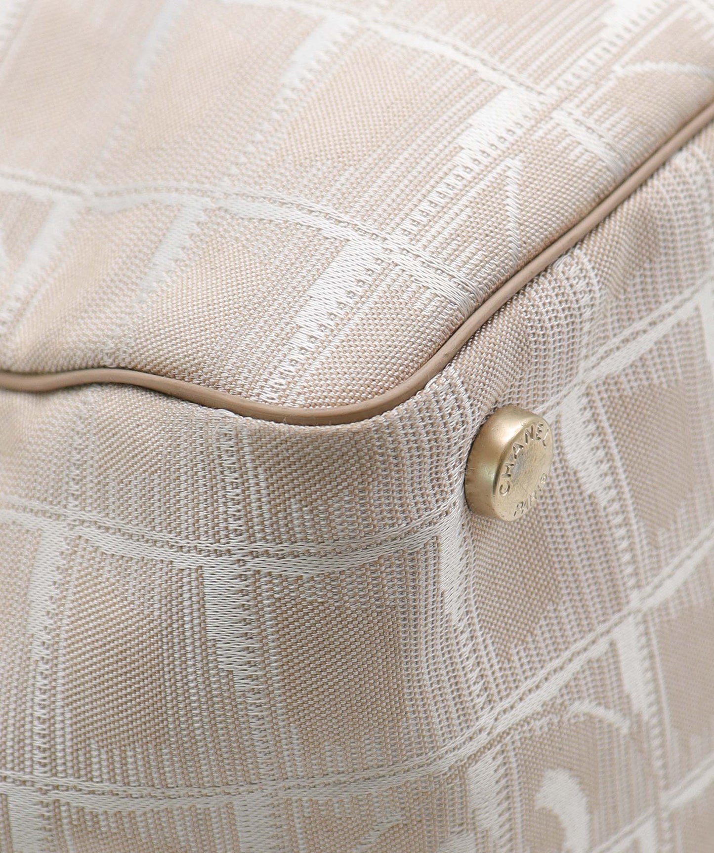 Chanel Travel Line Tote Bag Beige - AJC0891