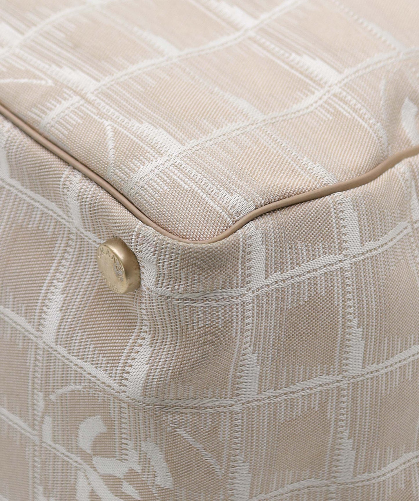 Chanel Travel Line Tote Bag Beige - AJC0891