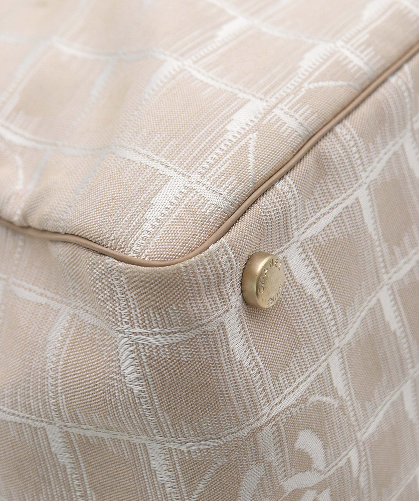 Chanel Travel Line Tote Bag Beige - AJC0891