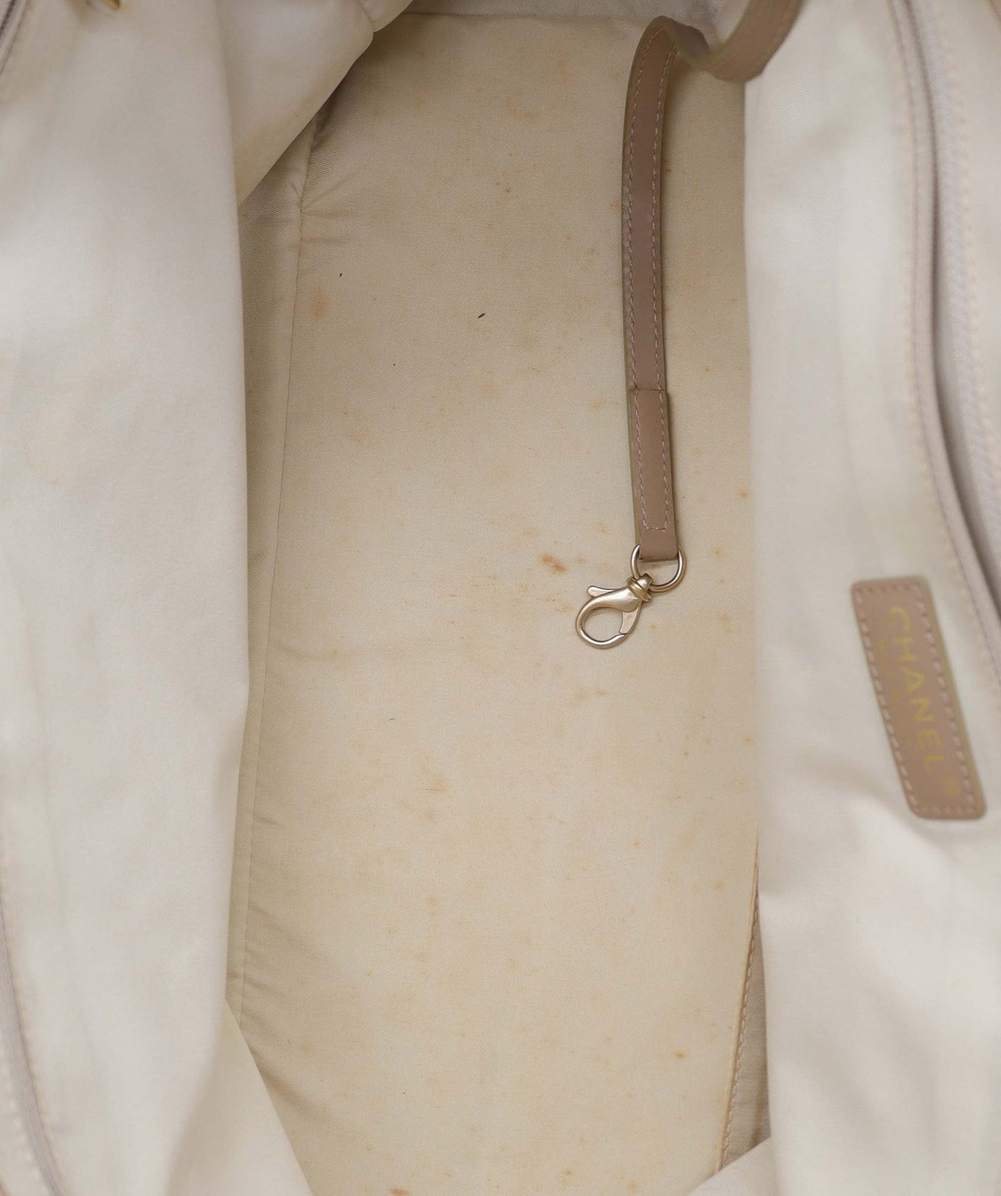 Chanel Travel Line Tote Bag Beige - AJC0891