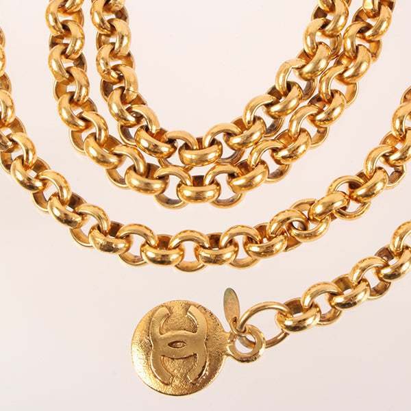 Chanel 1994 Made Round Logo Cc Mark Charm Chain Belt