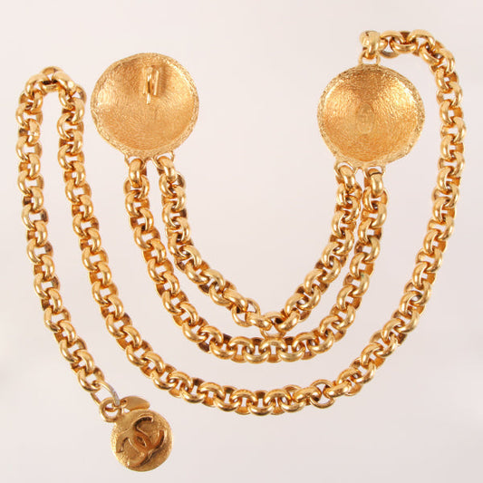 Chanel 1994 Made Round Logo Cc Mark Charm Chain Belt