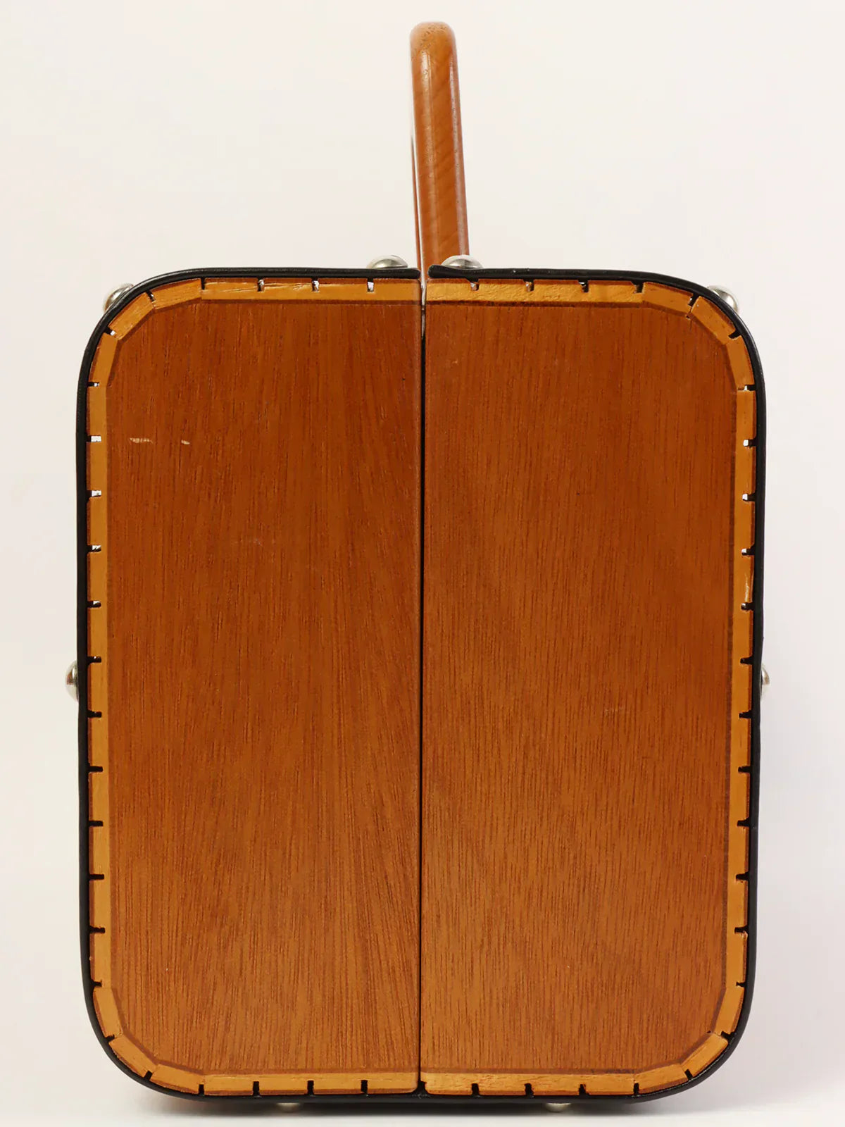 CHANEL Around 1995 Made Wood Cc Mark Logo Vanity Brown