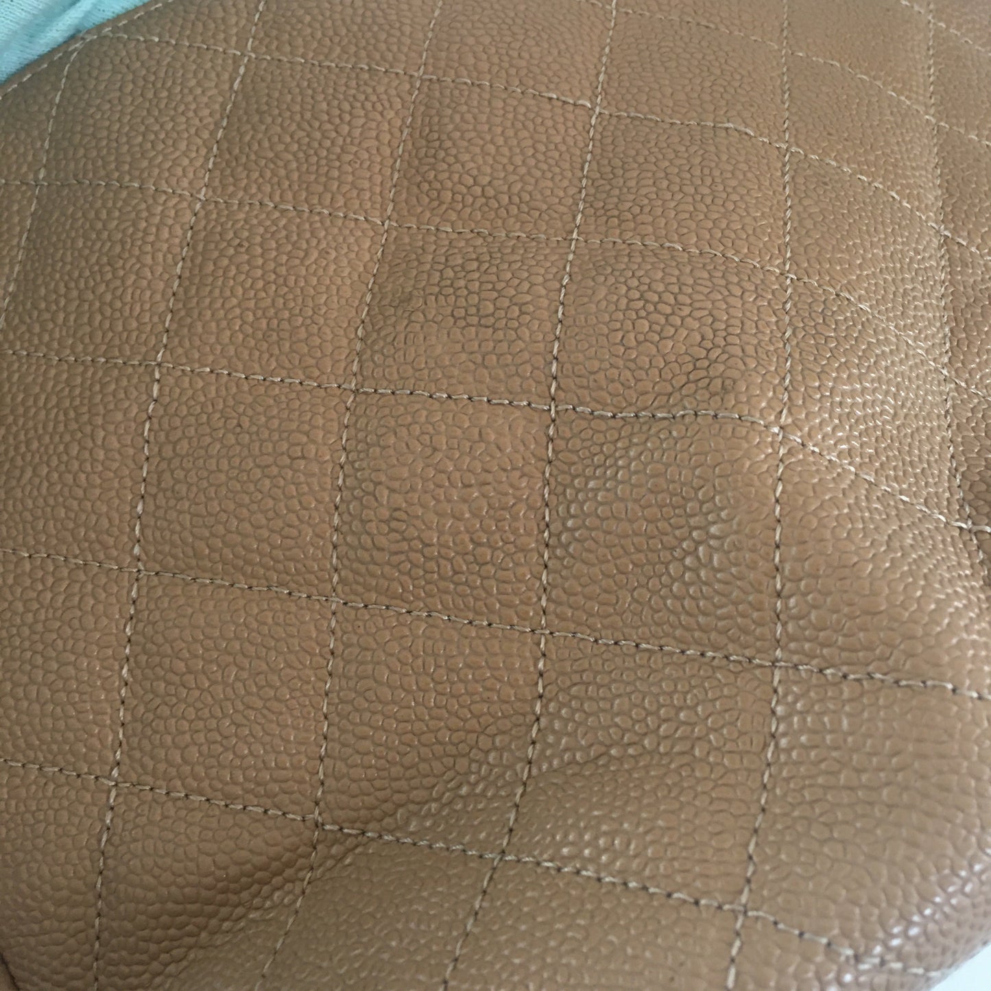 CHANEL Petite Shopping Tote Shoulder Bag in Beige Leather