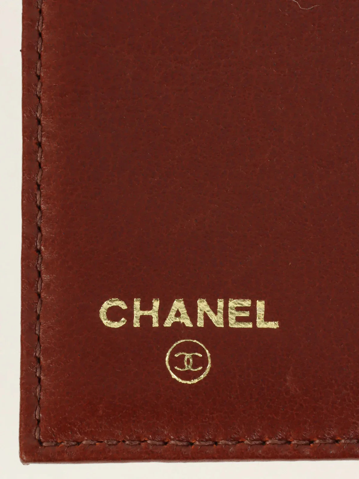 CHANEL Around 1998 Made Caivar Skin Cc Mark Stitch Wallet Brown