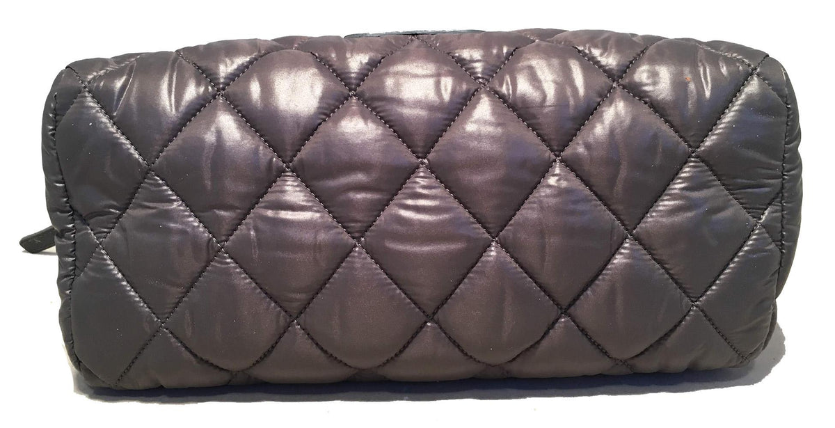 Top Quality Chanel Grey Quilted Nylon Travel Accessories Cosmetic Pouch