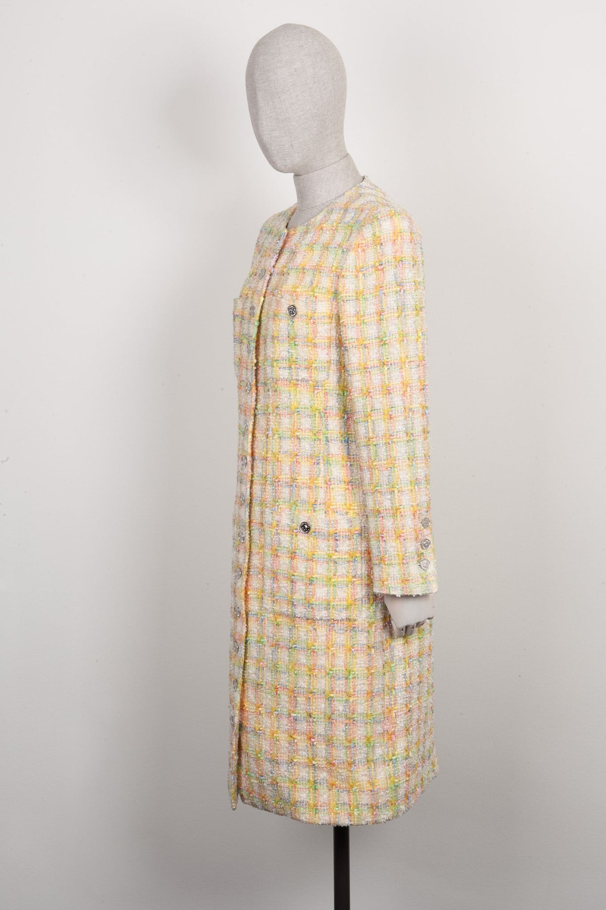 CHANEL Tweed Coat Fantasy Tweed 96 Printemps