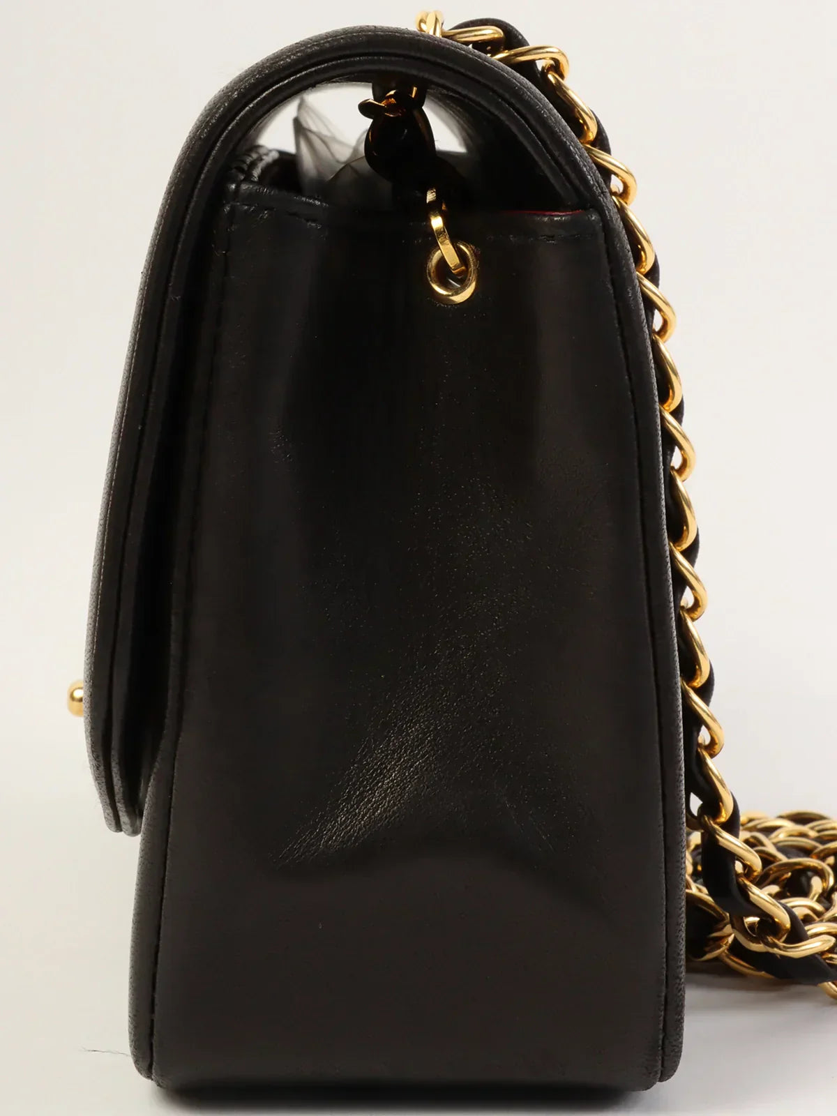 CHANEL Around 1992 Made Diana Flap Chain Bag 22Cm Black