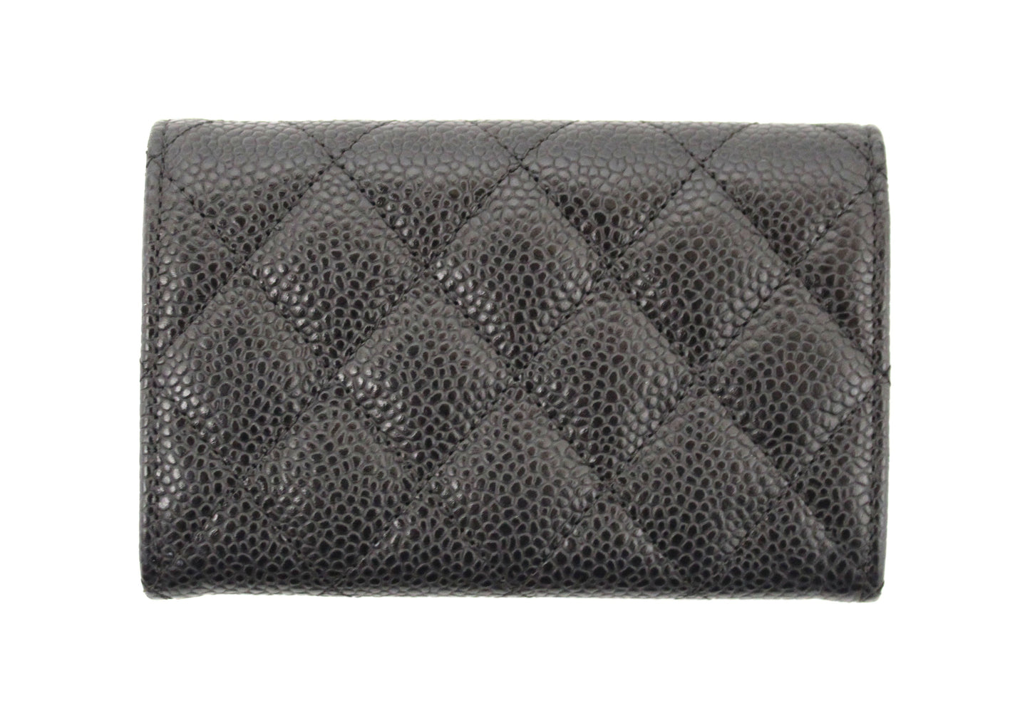 Chanel Black Caviar Quilted Leather CC Flap Card Holder