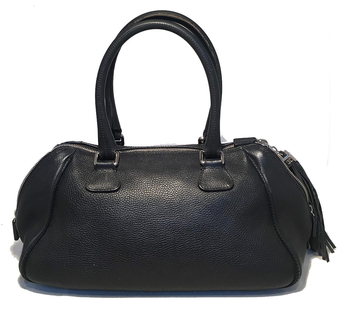 CHANEL Lax Black Leather Tassel Bag