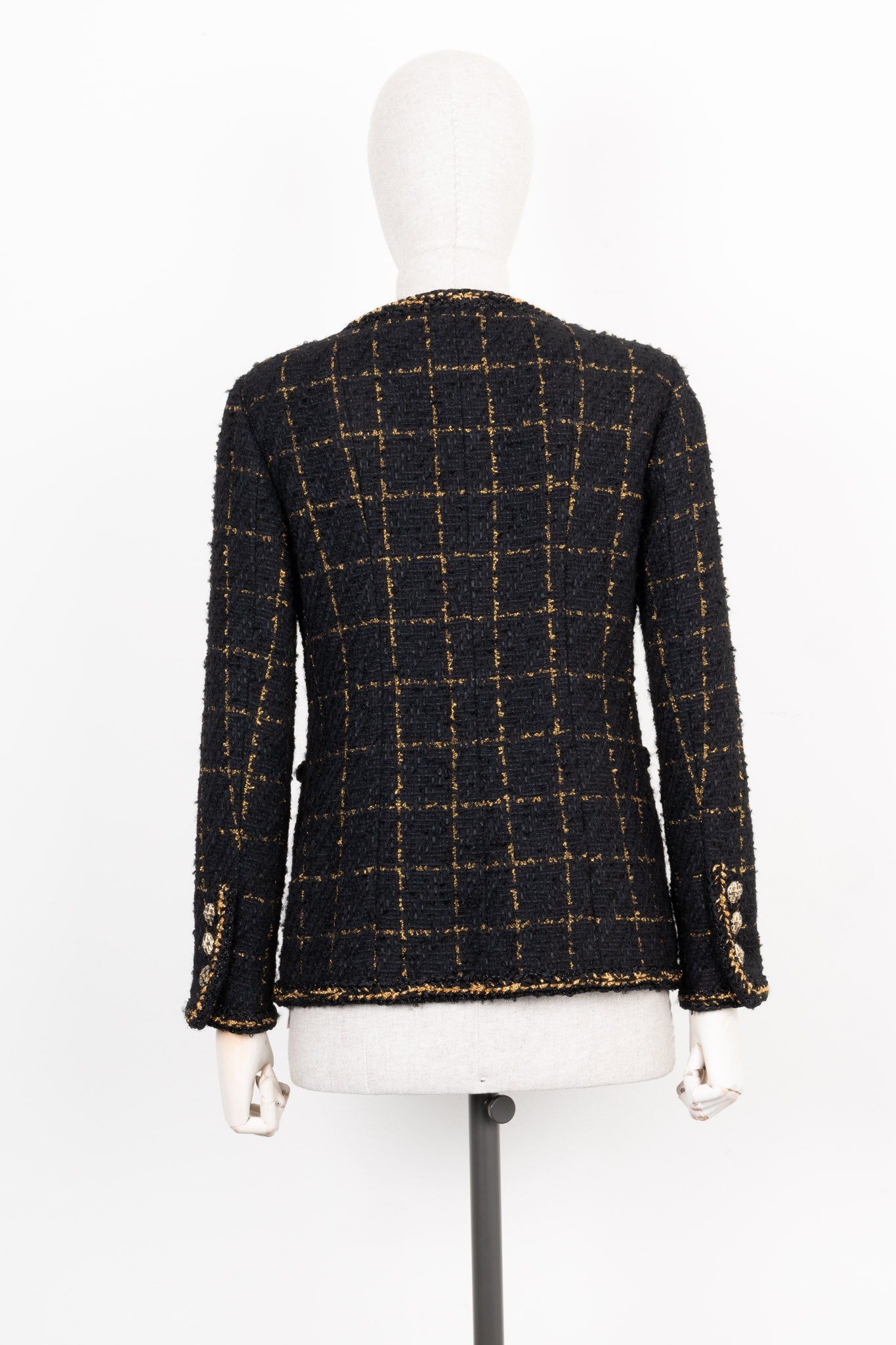CHANEL Classic Tweed Jacket Black Gold