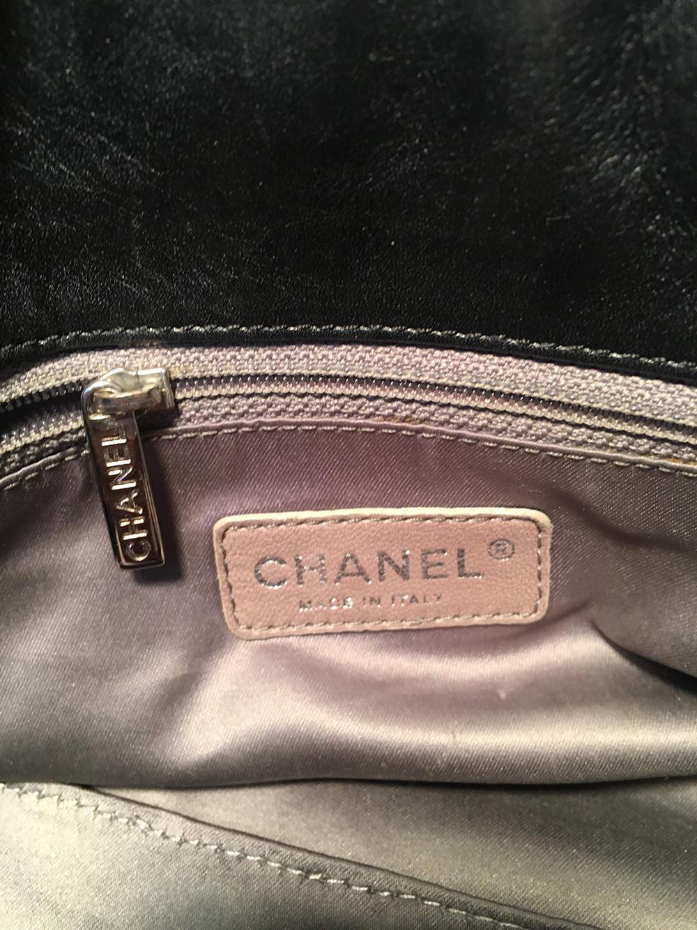 CHANEL Quilted Black Leather Latch Front Tote Bag