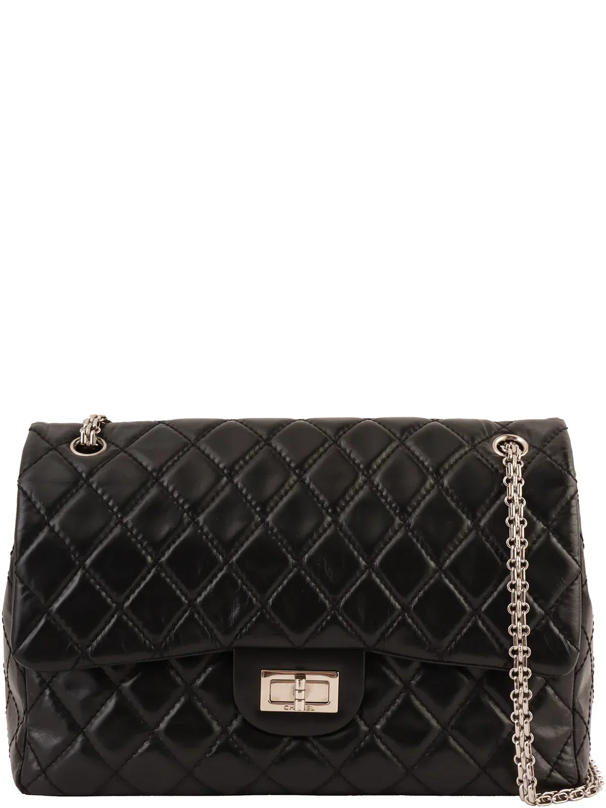 CHANEL Around 2008 Made 2.55 Chain Shoulder Bag Black