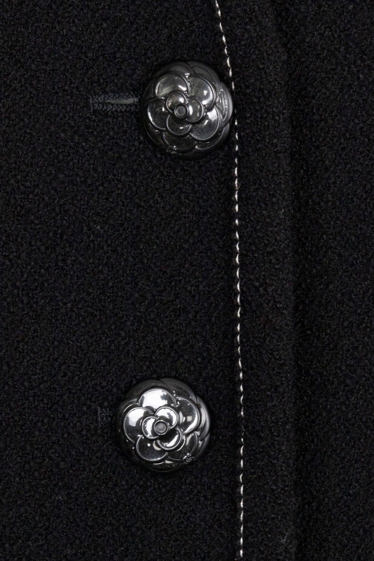 CHANEL Camellia Button Jacket Black