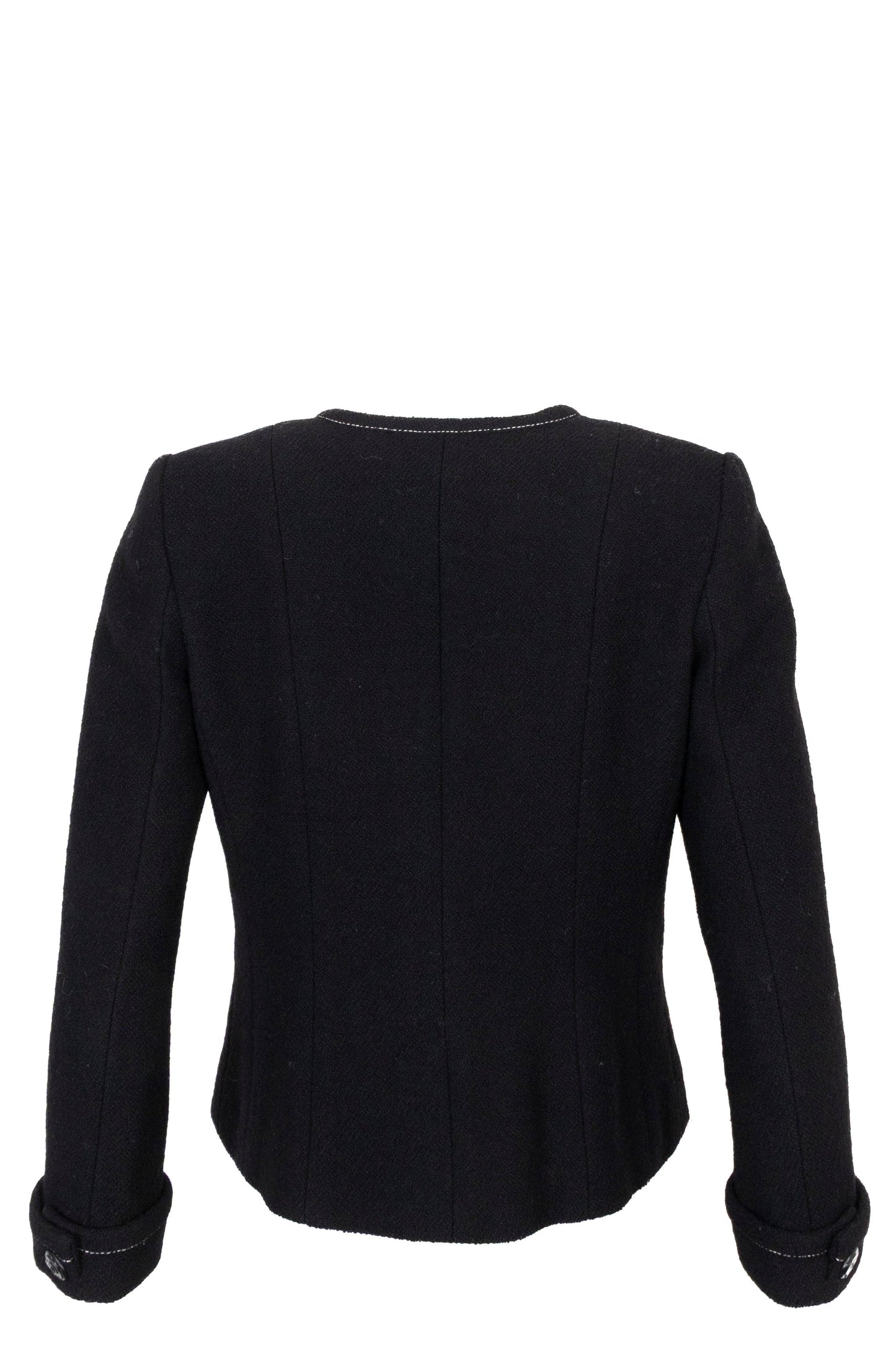 CHANEL Camellia Button Jacket Black
